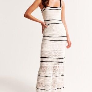 Abercrombie & Fitch Cream and Black Maxi Dress NWT